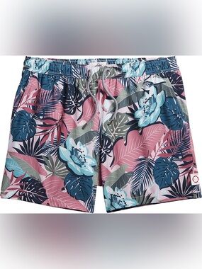 Public Beach Men’s Swim Shorts Tropical Print Size 3XL, Beach, Vacation Pool